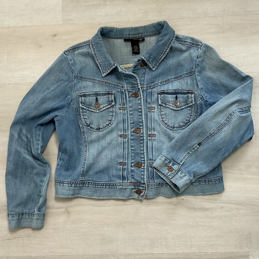 Venezia Womens Soft Stretch Denim jacket Light Wash 14/16